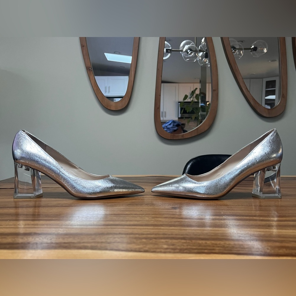 Marc Fisher Metallic Silver Heels, Cinderella!